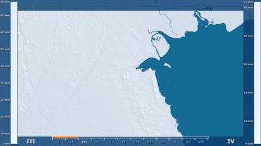 Animasyonlu gösterge - ham renk shader ile Kuveyt bölgede yağış aya göre. Sterografik projeksiyon