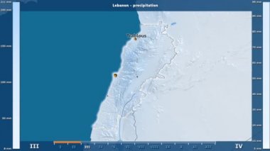 Lübnan alan animasyonlu efsanesi - İngilizce etiketleri ile aya göre Yağış: ülke ve sermaye adları, açıklama göster. Sterografik projeksiyon