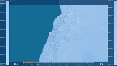 Rüzgar hızı animasyonlu efsanesi - ham renk shader ile Lübnan alanında aya göre. Sterografik projeksiyon
