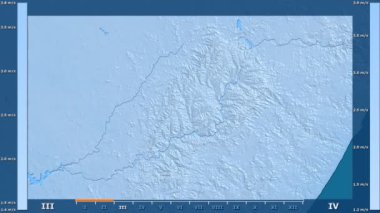 Rüzgar hızı Lesotho alanda animasyonlu gösterge - ham renk shader ile aya göre. Sterografik projeksiyon