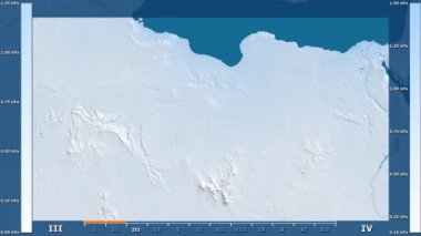 Animasyonlu efsanesi - ham renk shader ile Libya bölgesinde su buharı basıncı aya göre. Sterografik projeksiyon