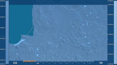 Animasyonlu efsanesi - ham renk shader ile Litvanya alanında güneş radyasyonu aya göre. Sterografik projeksiyon