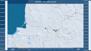 Animasyonlu efsanesi - İngilizce etiketleri ile Litvanya alan aya göre su buharı basıncı: ülke ve sermaye adları, açıklama göster. Sterografik projeksiyon