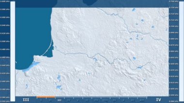 Animasyonlu gösterge - ham renk shader ile Litvanya bölgede su buharı basıncı aya göre. Sterografik projeksiyon