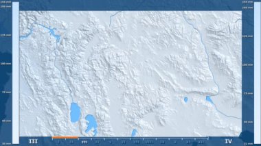 Animasyonlu efsanesi - ham renk shader ile Makedonya bölgesinde yağış aya göre. Sterografik projeksiyon