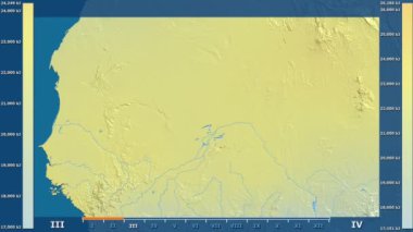 Animasyonlu efsanesi - ham renk shader ile Mali alanda güneş radyasyonu aya göre. Sterografik projeksiyon