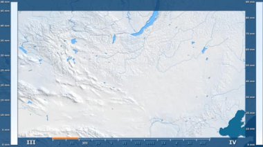 Animasyonlu efsanesi - ham renk shader ile Moğolistan alan yağış aya göre. Sterografik projeksiyon