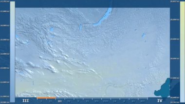 Animasyonlu efsanesi - ham renk shader ile Moğolistan alanında güneş radyasyonu aya göre. Sterografik projeksiyon