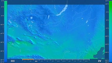 Animasyonlu efsanesi - ham renk shader ile Moğolistan alanında minimum sıcaklığı aya göre. Sterografik projeksiyon