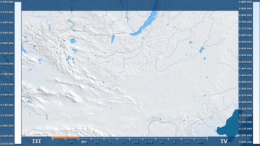 Animasyonlu gösterge - ham renk shader ile Moğolistan bölgede su buharı basıncı aya göre. Sterografik projeksiyon
