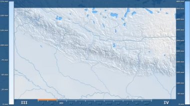 Nepal alan animasyonlu efsanesi - ham renk shader ile yağış aya göre. Sterografik projeksiyon