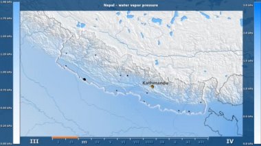 Nepal alan animasyonlu efsanesi - İngilizce etiketleri ile aya göre su buharı basıncı: ülke ve sermaye adları, açıklama göster. Sterografik projeksiyon