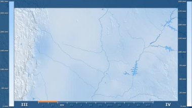 Animasyonlu efsanesi - ham renk shader ile Paraguay alan yağış aya göre. Sterografik projeksiyon