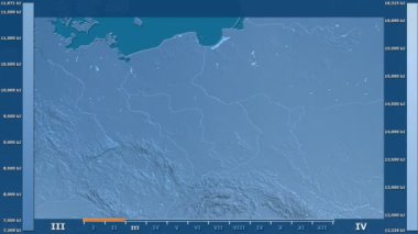 Animasyonlu efsanesi - ham renk shader ile Polonya alanında güneş radyasyonu aya göre. Sterografik projeksiyon