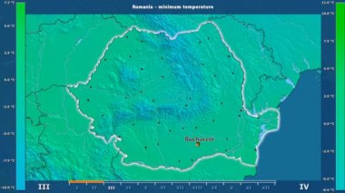 Animasyonlu efsanesi - İngilizce etiketleri ile Romanya alanında aya göre minimum sıcaklığı: ülke ve sermaye adları, açıklama göster. Sterografik projeksiyon