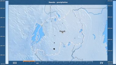 Animasyonlu efsanesi - İngilizce etiketleri ile Ruanda alanında aylık Yağış: ülke ve sermaye adları, açıklama göster. Sterografik projeksiyon