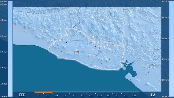 Wind Snelheid Maand Het Gebied Van Salvador Met Geanimeerde Legend — Stockvideo