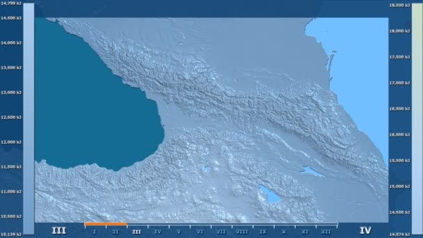 Rayonnement Solaire Par Mois Dans Région Géorgie Avec Légende Animée — Video