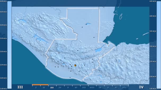 Velocidade Vento Por Mês Área Guatemala Com Lenda Animada Forma — Vídeo de Stock