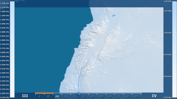 Pression Vapeur Eau Par Mois Dans Région Liban Avec Légende — Video