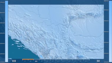 Rüzgar hızı animasyonlu efsanesi - ham renk shader ile Sırbistan alanında aya göre. Sterografik projeksiyon