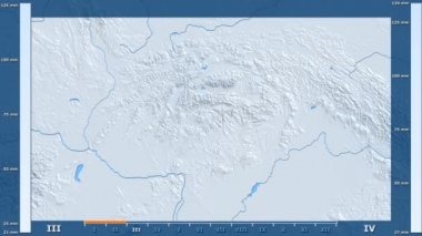 Animasyonlu gösterge - ham renk shader ile Slovakya bölgede yağış aya göre. Sterografik projeksiyon