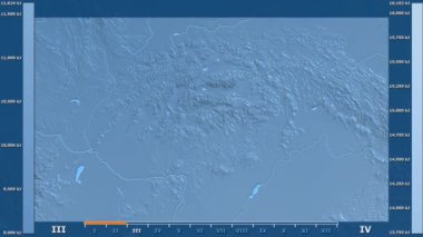 Animasyonlu efsanesi - ham renk shader ile Slovakya alanında güneş radyasyonu aya göre. Sterografik projeksiyon
