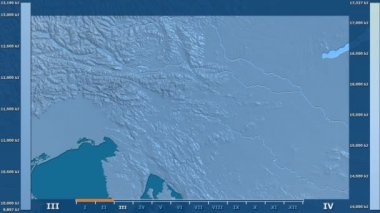 Slovenya alanda animasyonlu gösterge - ham renk shader ile güneş radyasyonu aya göre. Sterografik projeksiyon