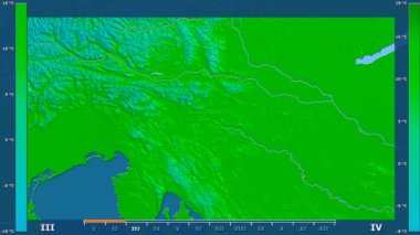Slovenya alanda animasyonlu gösterge - ham renk shader ile maksimum sıcaklık aya göre. Sterografik projeksiyon