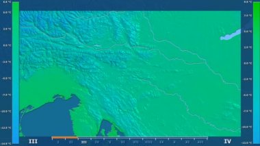 Animasyonlu efsanesi - ham renk shader ile Slovenya alanında minimum sıcaklığı aya göre. Sterografik projeksiyon