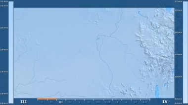 Rüzgar hızı animasyonlu efsanesi - ham renk shader ile Güney Sudan alanında aya göre. Sterografik projeksiyon