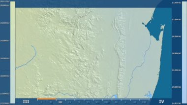 Svaziland alanda animasyonlu gösterge - ham renk shader ile güneş radyasyonu aya göre. Sterografik projeksiyon