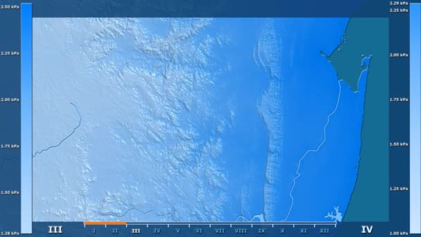 Pressão Vapor Água Por Mês Área Suazilândia Com Legenda Animada — Vídeo de Stock