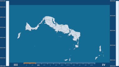 Turks ve Caicos Adaları alan animasyonlu efsanesi - ham renk shader ile yağış aya göre. Sterografik projeksiyon