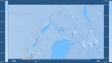 Rüzgar hızı Uganda alanda animasyonlu gösterge - ham renk shader ile aya göre. Sterografik projeksiyon