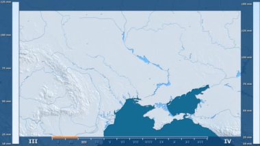Ukrayna alan animasyonlu efsanesi - ham renk shader ile yağış aya göre. Sterografik projeksiyon