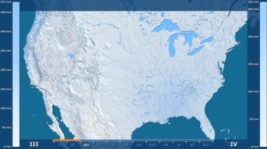 Animasyonlu efsanesi - ham renk shader ile ABD anakara alan yağış aya göre. Sterografik projeksiyon