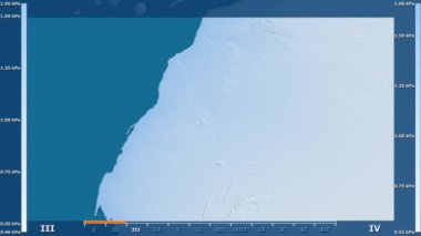 Batı Sahra alanında animasyonlu efsanesi - ham renk shader ile su buharı basıncı aya göre. Sterografik projeksiyon
