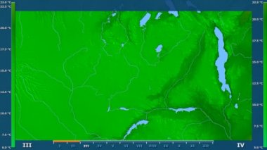 Animasyonlu efsanesi - ham renk shader ile Zambiya alanında minimum sıcaklığı aya göre. Sterografik projeksiyon