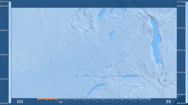 Rüzgar hızı animasyonlu efsanesi - ham renk shader ile Zambiya alanında aya göre. Sterografik projeksiyon