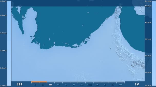 Velocidad Del Viento Por Mes Área Emiratos Árabes Unidos Con — Vídeos de Stock