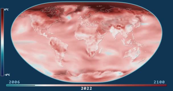 Modello di variazione della temperatura superficiale (2006-2100, RCP 2.6) nella proiezione loximetale — Video Stock