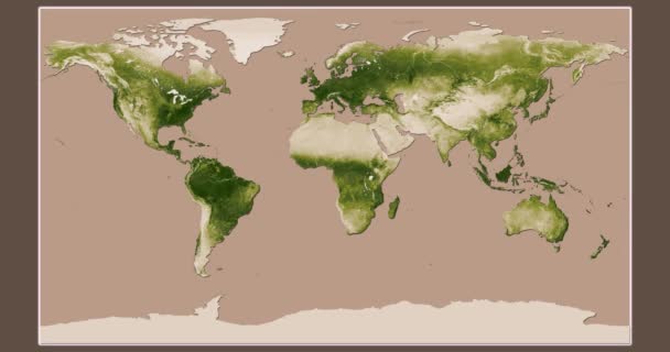 Vegetation: Säsongsmässiga förändringar (Apr 2012 - Apr 2013) i Patterson projektionen — Stockvideo