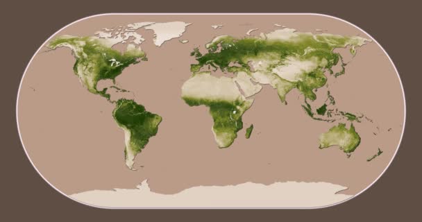 Vegetation: Säsongsmässiga förändringar (Apr 2012 - Apr 2013) i Eckert Iii projektionen — Stockvideo