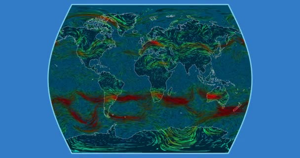 Vindens Hastighet Över Jordens Yta Gånger Atlas Projektion Svs Gsfc — Stockvideo