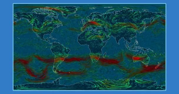 地球の表面の上の風の速度 パターソンの投影 Svs Gsfc Nasa データセット 4240 — ストック動画