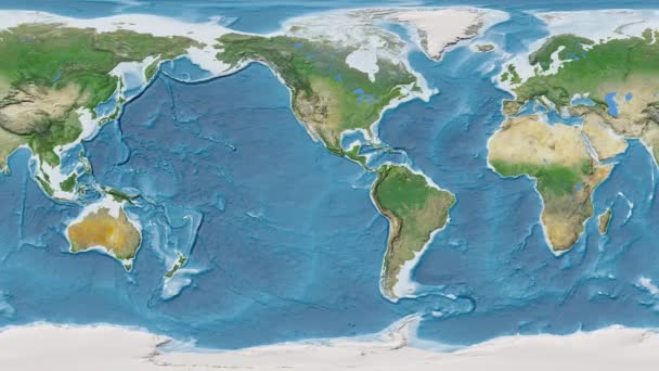 Ukraine Zone Présentée Contre Carte Satellite Mondiale Dans Projection Cylindrique — Video