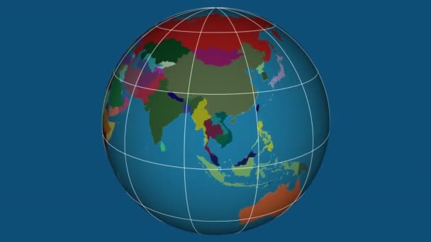Zoom Tchaj Wanu Extrudované Celém Světě Kapitál Administrativní Hranice Nitkového — Stock video