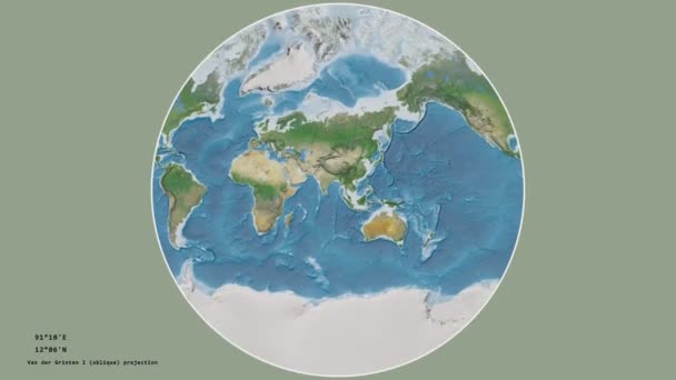 Taiwan e capital circularam e ampliaram. Satélite — Vídeo de Stock