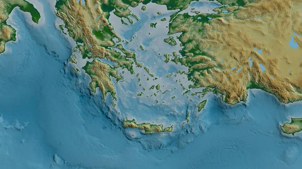 Mapa Físico Del Área Alrededor Placa Tectónica Del Mar Egeo — Foto de Stock